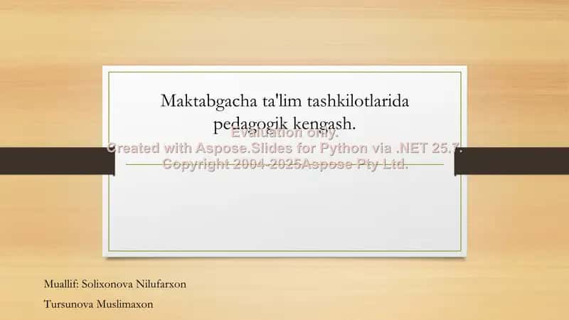Maktabgacha ta'lim tashkilotlarida pedagogik kengash 1