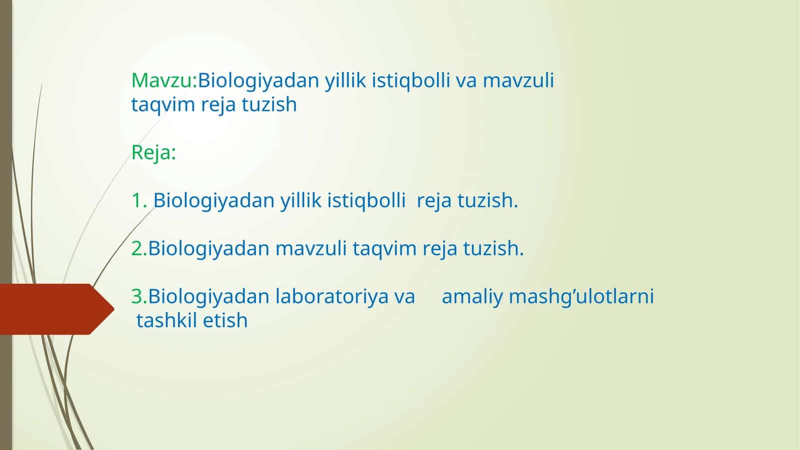 Biologiyadanyillikistiqbollivamavzulitaqvimrejatuzish 1