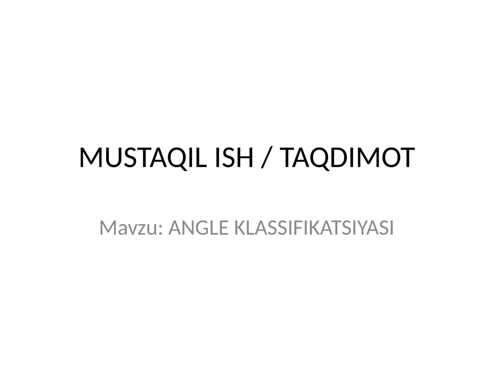 ANGLE KLASSIFIKATSIYASI 1