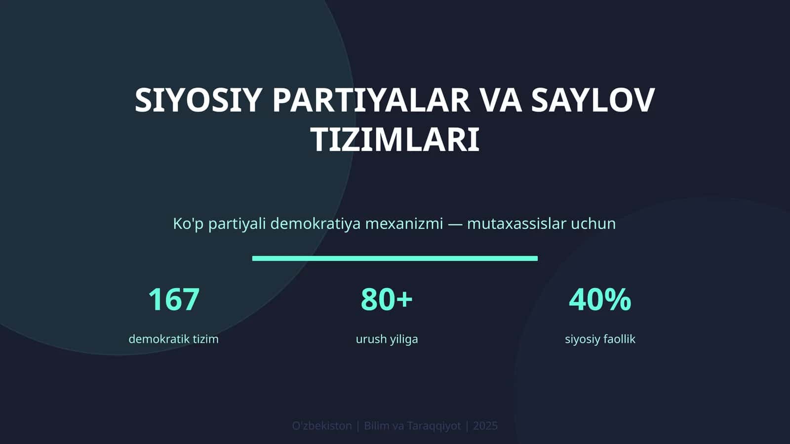 Siyosiy Partiyalar va Saylov Tizimlari 1