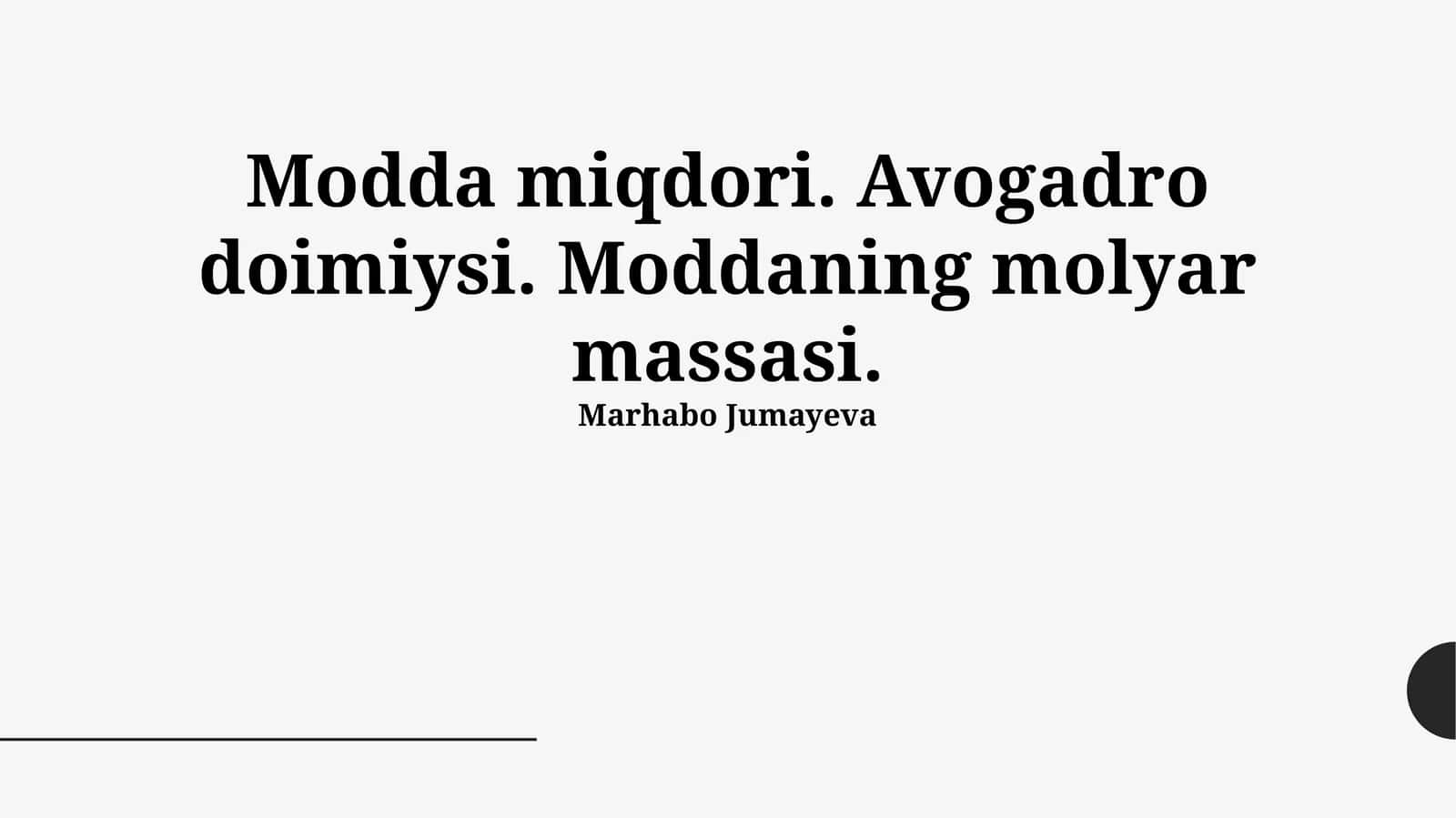 Modda miqdori 1