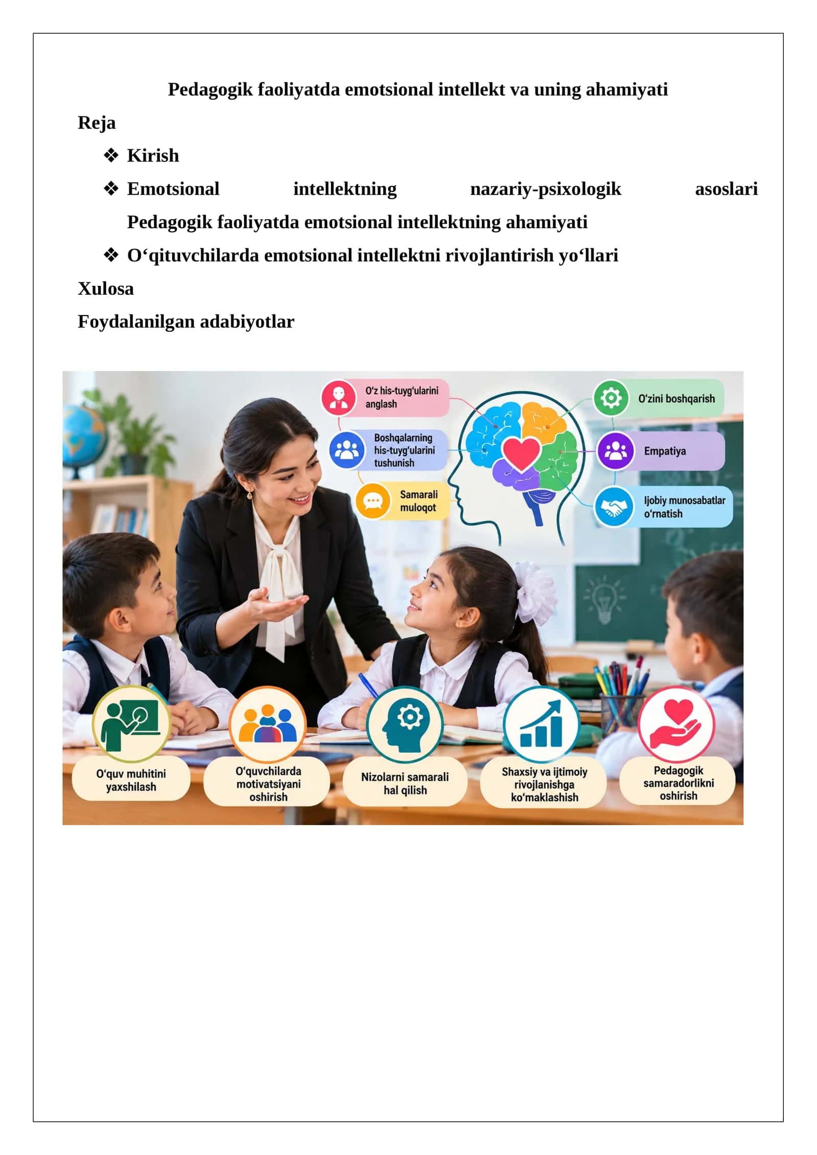 Pedagogik faoliyatda emotsional intellekt va uning ahamiyati 1