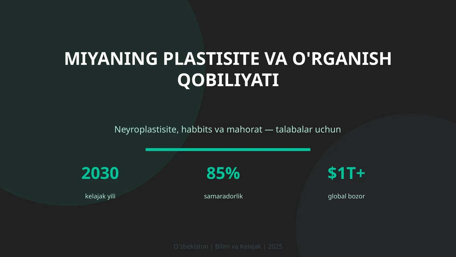 MIYANING PLASTISITE VA O'RGANISH QOBILIYATI 1