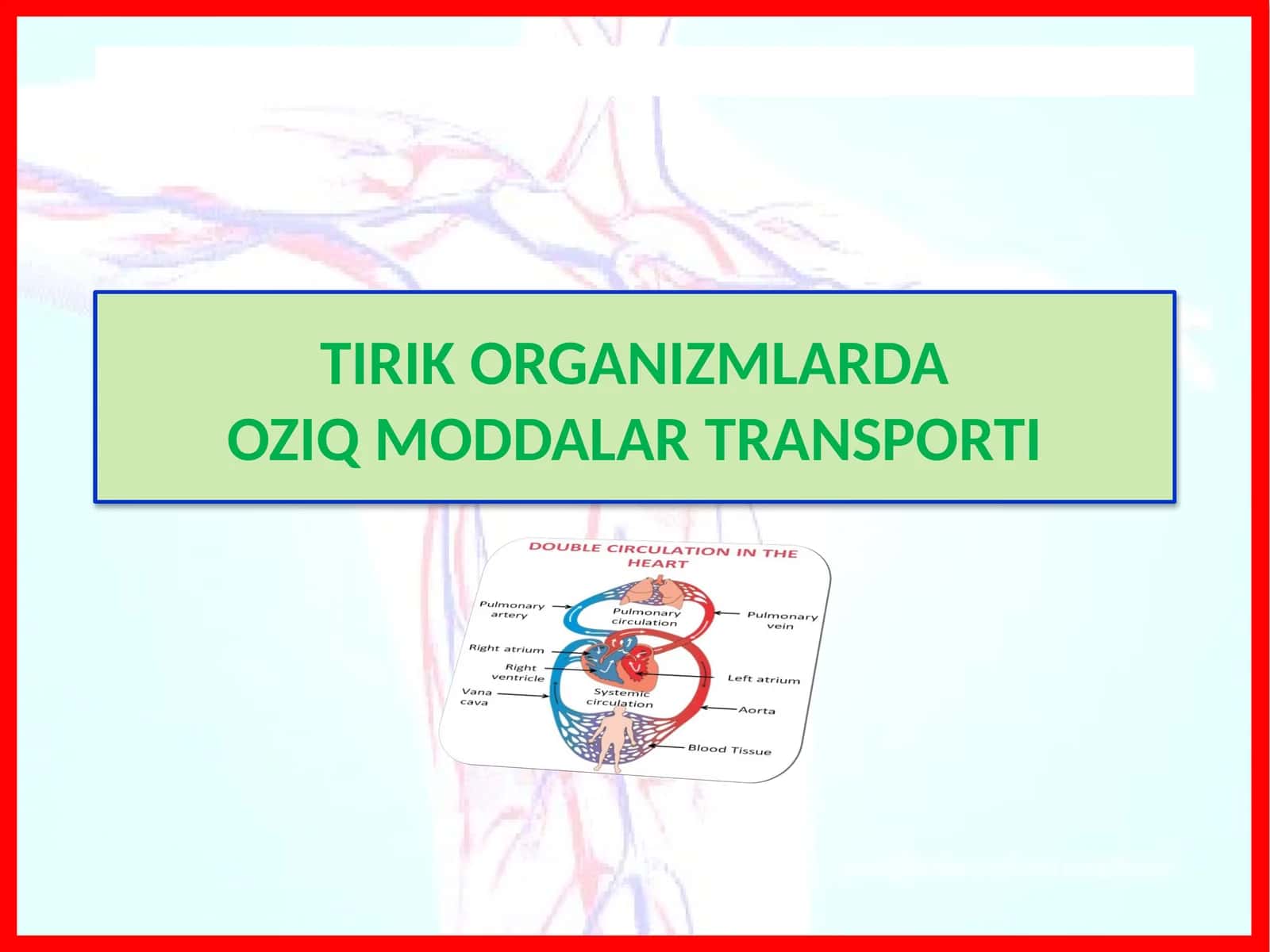 TIRIK ORGANIZMLARDA O'ZIQ MODDALAR TRANSPORTI 1