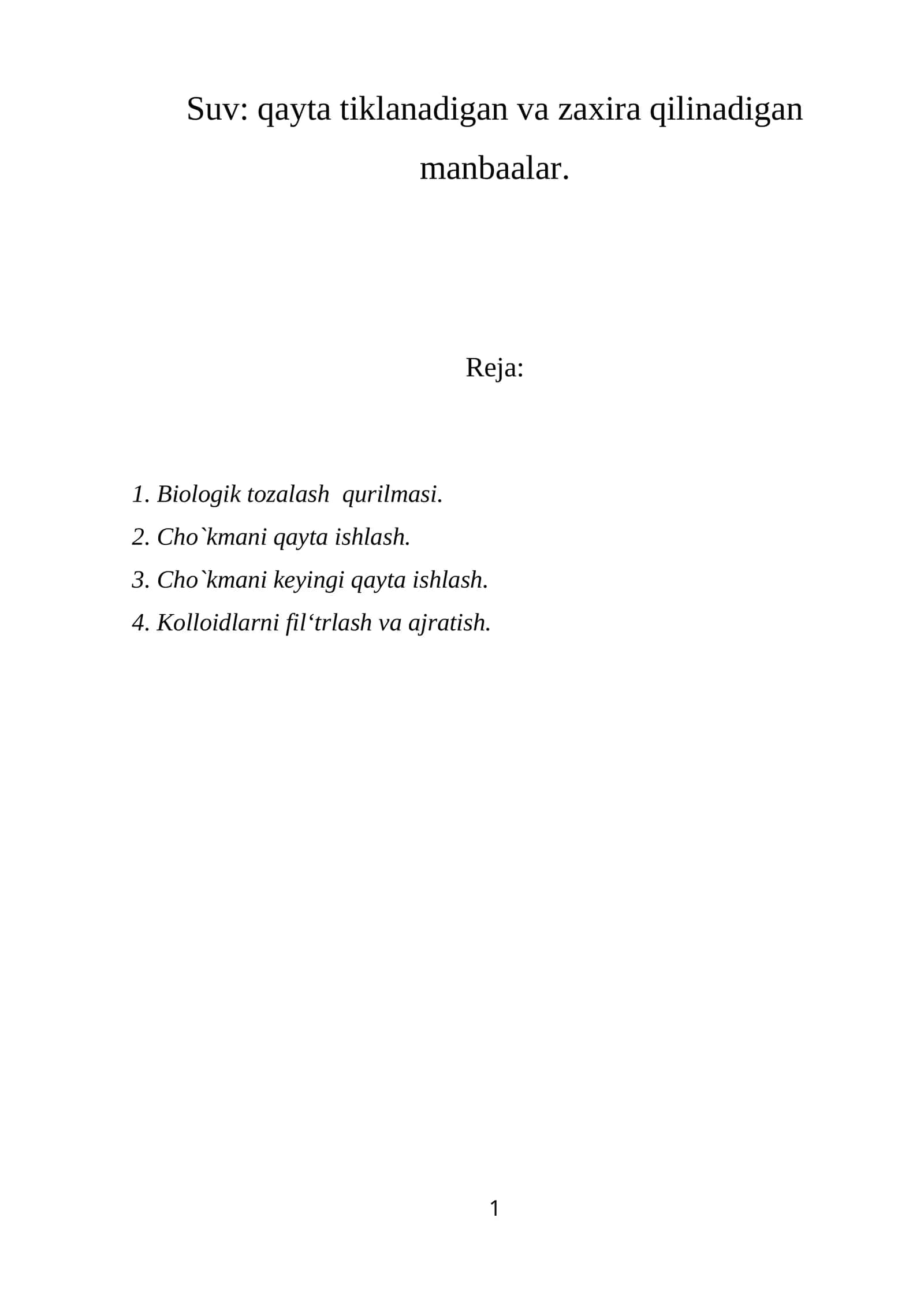 Biologik tozalash qurilmasi 1