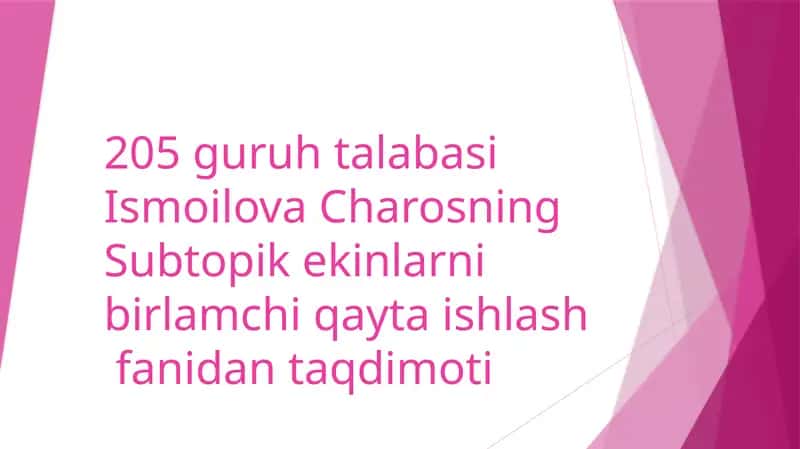 Subtropik mevalardan turli xil qayta ishlangan mahsulotlar olish 1