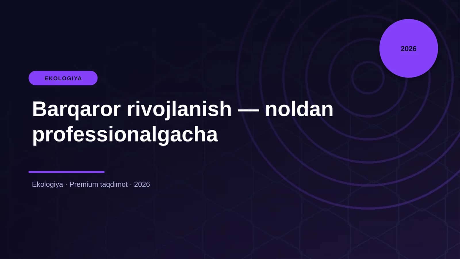 Barqaror rivojlanish — noldan professionalgacha 1