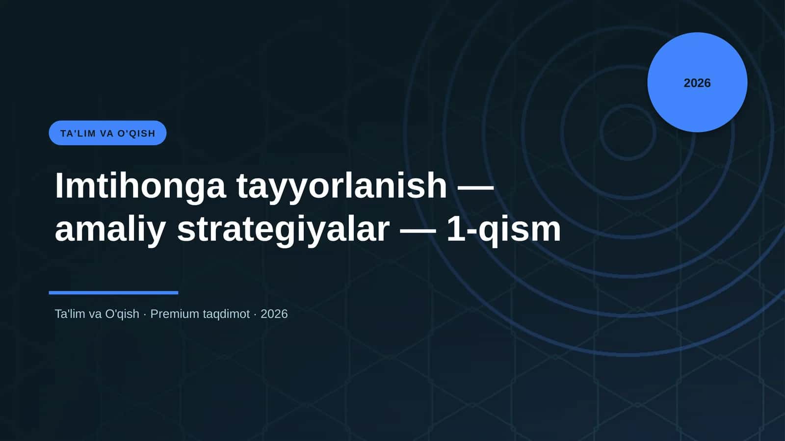 Imtihonga tayyorlanish — amaliy strategiyalar — 1-qism 1