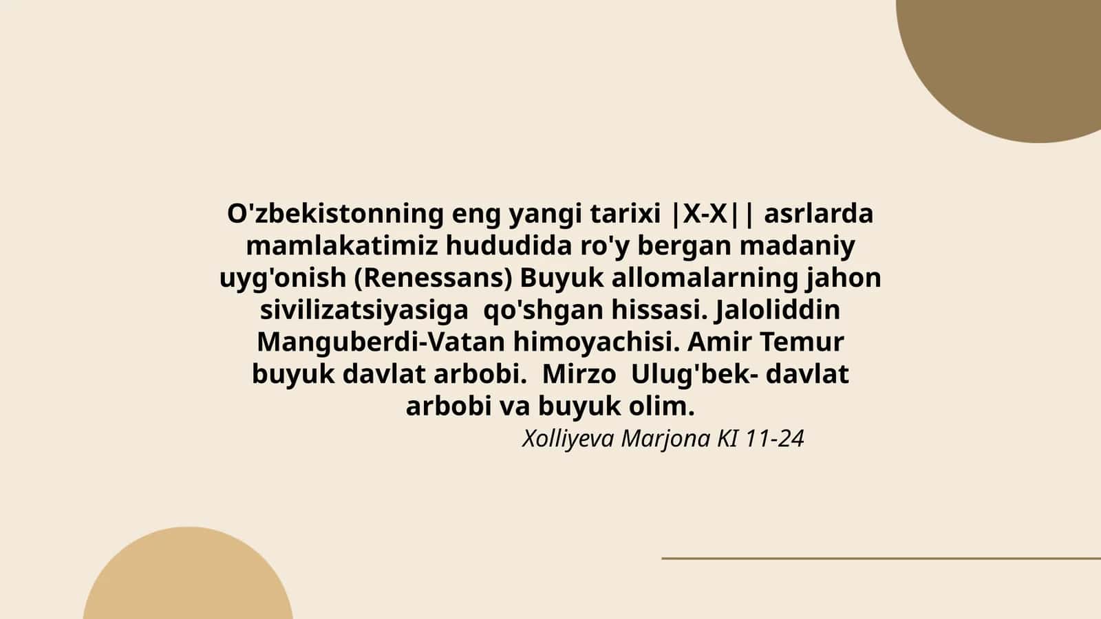 O'zbekistonning eng yangi tarixi |X-X|| asrlarda 1