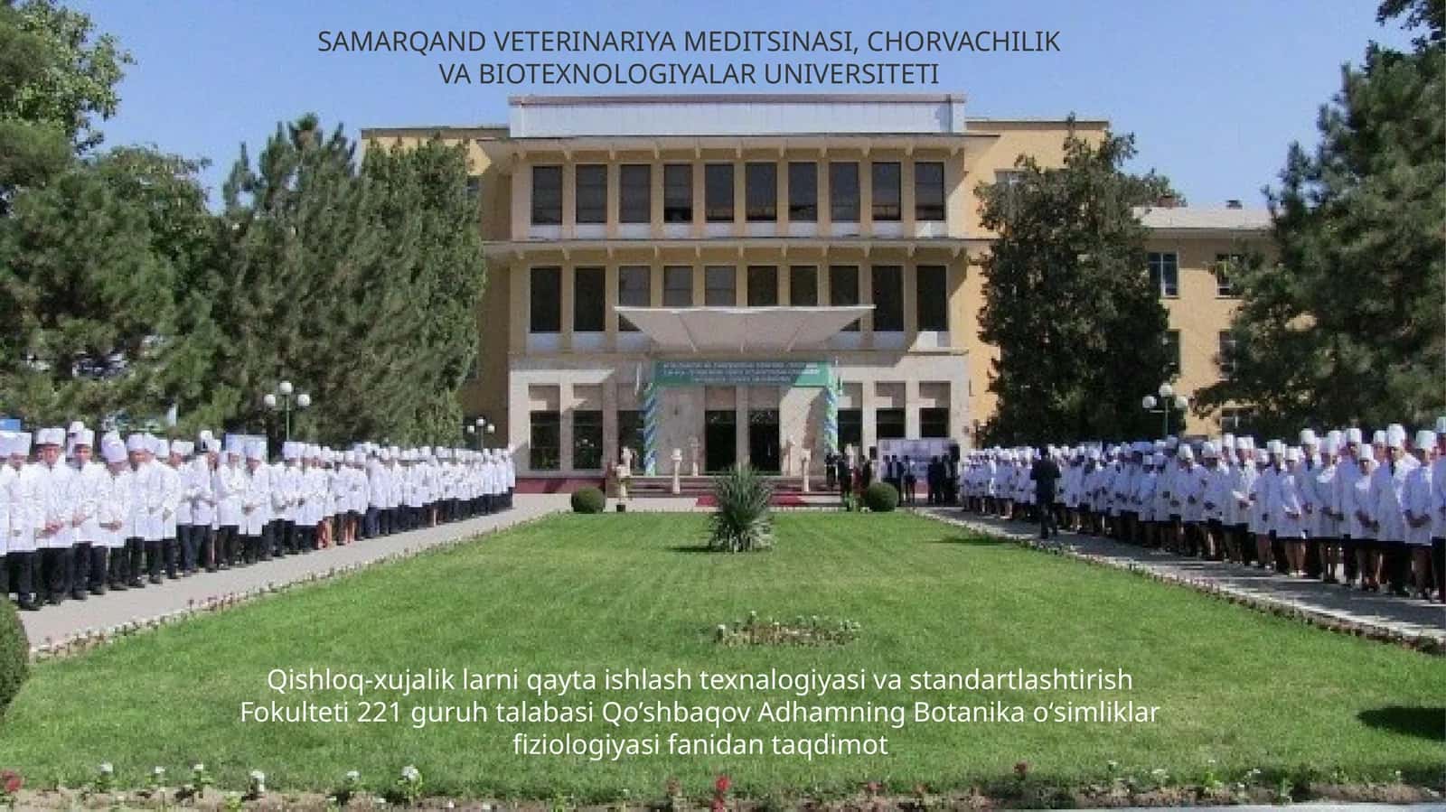 Botanika oʻsimliklar fiziologiyasi fanidan taqdimot 1