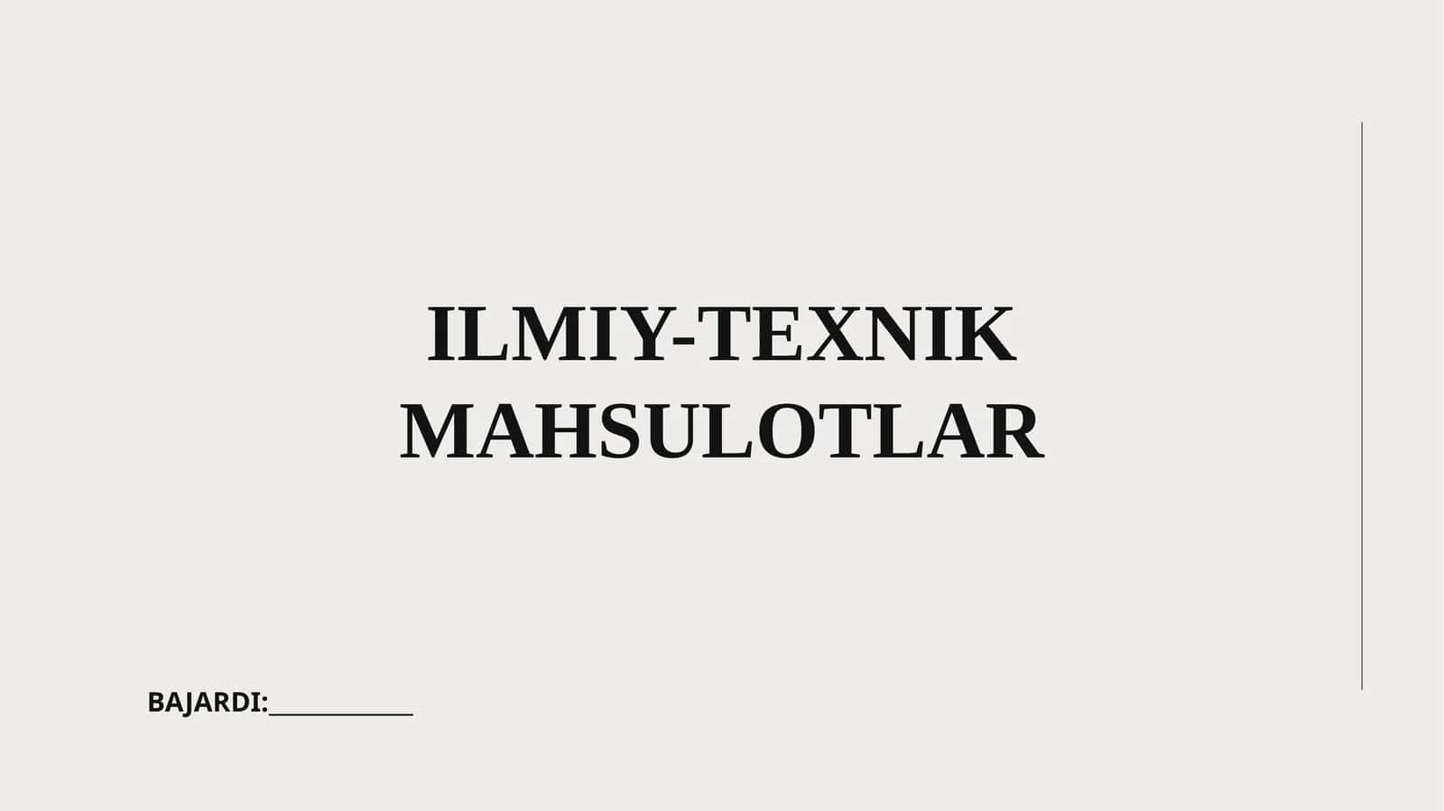 Ilmiy-texnik mahsulotlar bozori 1