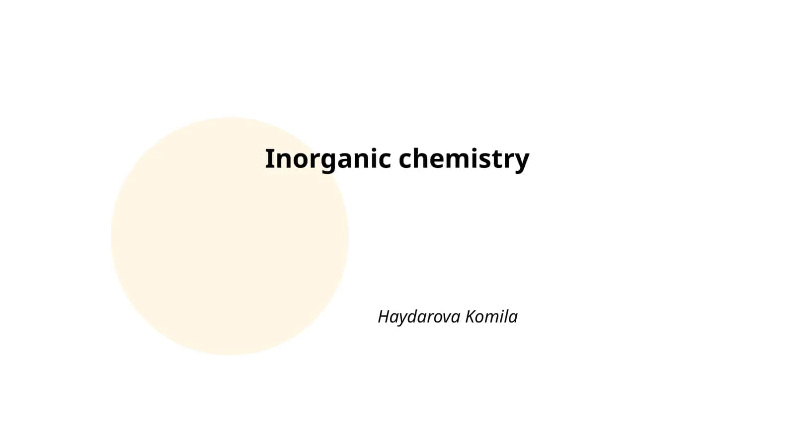 Inorganic chemistry 1