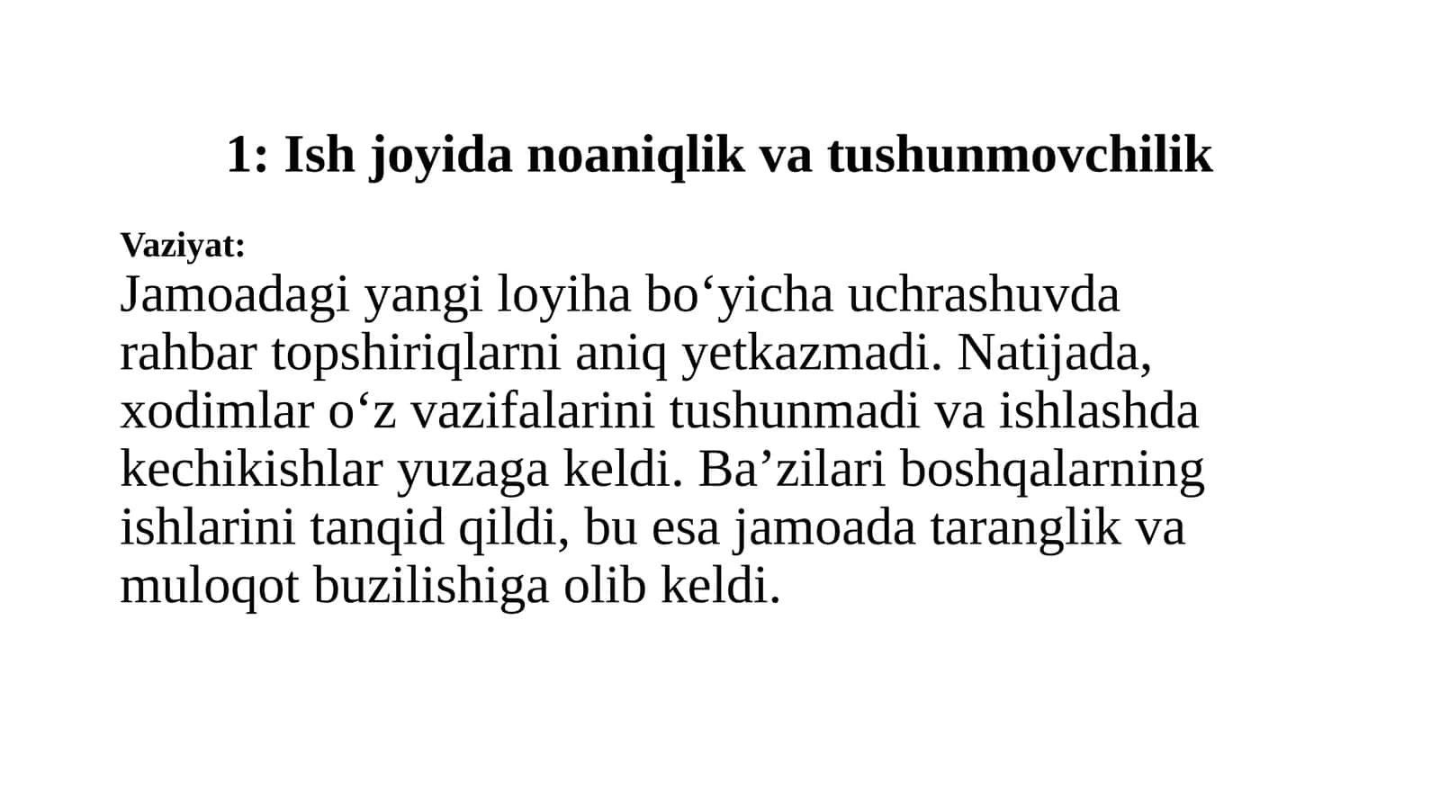 Oilaviy muloqotda tushunmovchilik 1