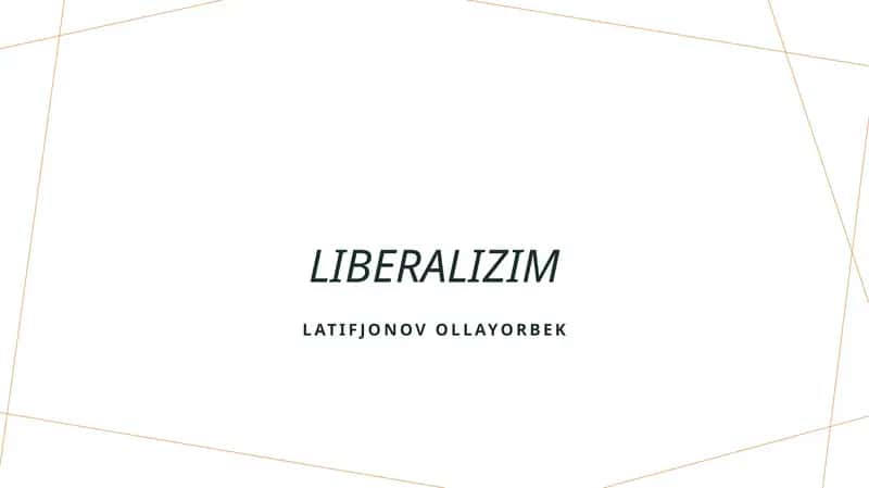 Liberalizim 1
