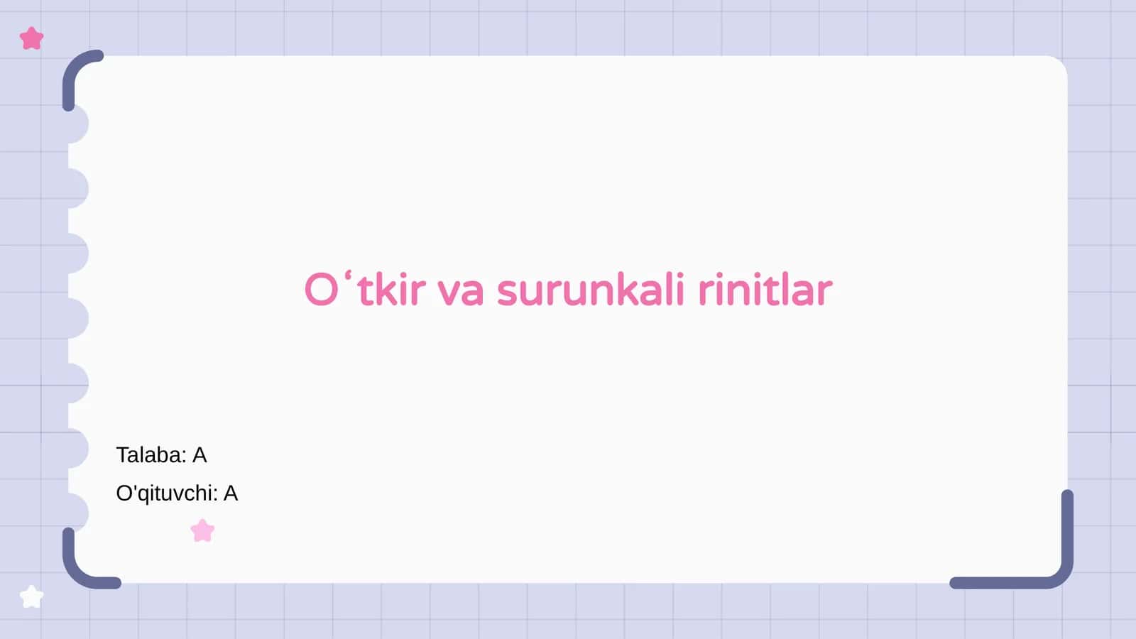 Oʻtkir va surunkali rinitlar 1