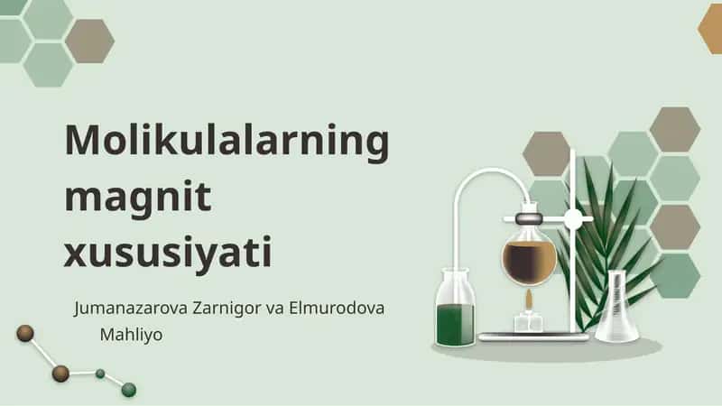 Molekulalarning magnit xususiyati 1