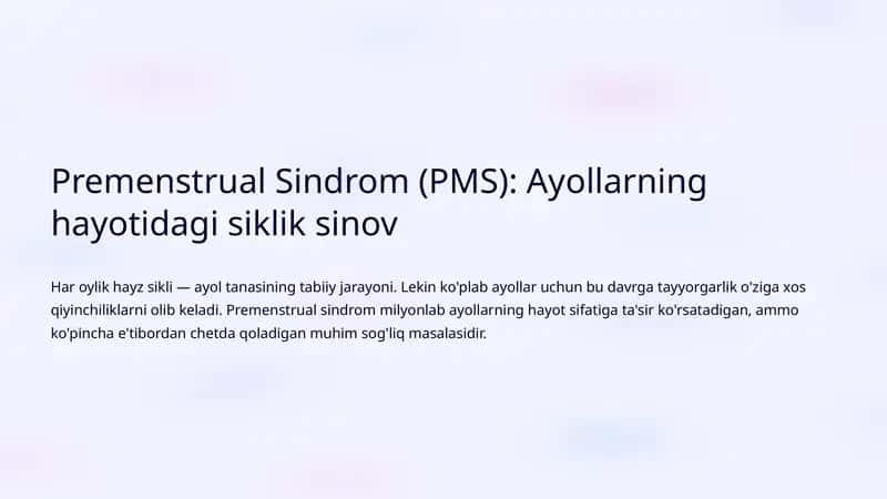 Premenstrual Sindrom (PMS) 1