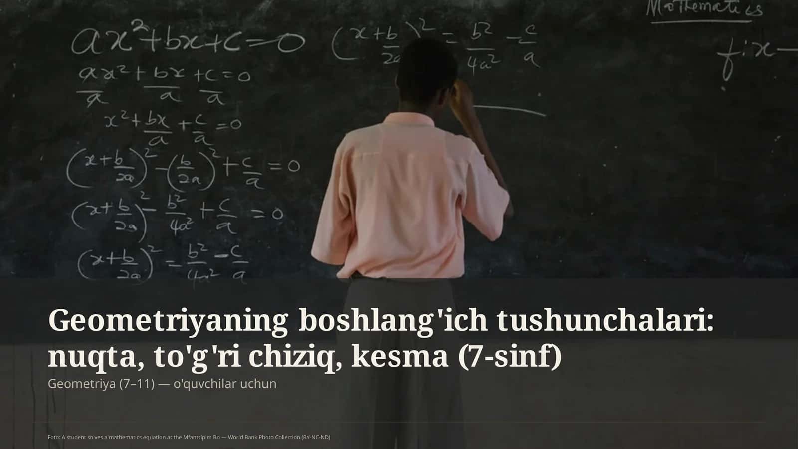 Geometriyaning boshlang'ich tushunchalari: nuqta, to'g'ri chiziq, kesma (7-sinf) 1