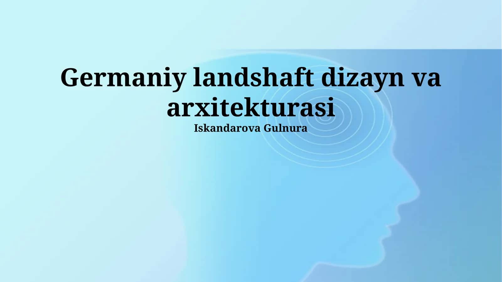 Germaniy landshaft dizayn va arxitekturasi 1