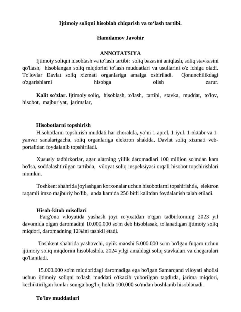 Hisoblash va to'lash tartibi 1