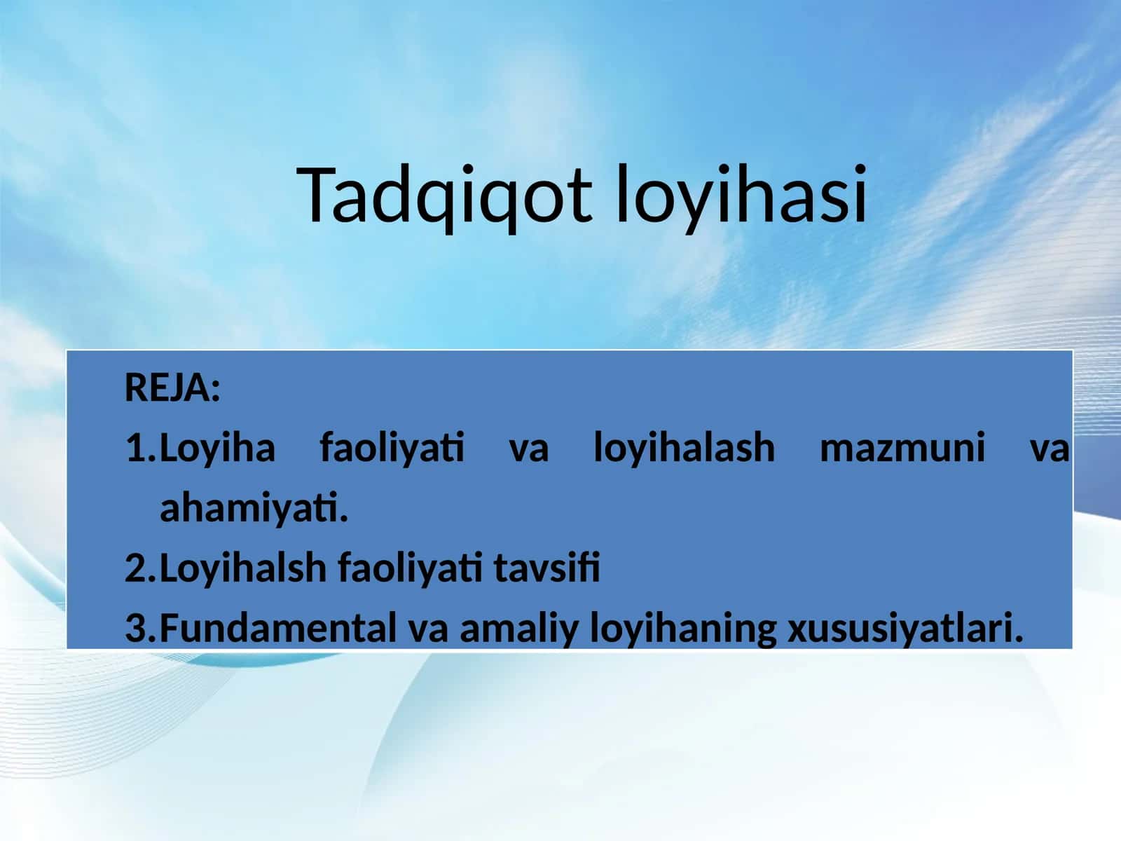 Tadqiqot loyihasi 1