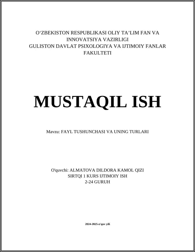 Fayl Tushunchasi va uning turlari 1