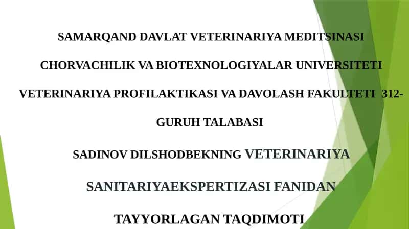 VETERINARIYA EKSPERTIZASI 1