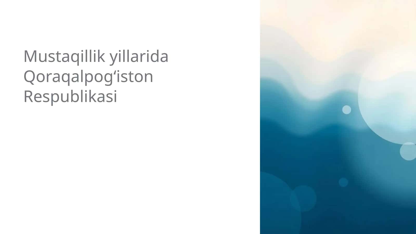 Qoraqalpogʻiston iqtisodiy o'zgarishlari 1