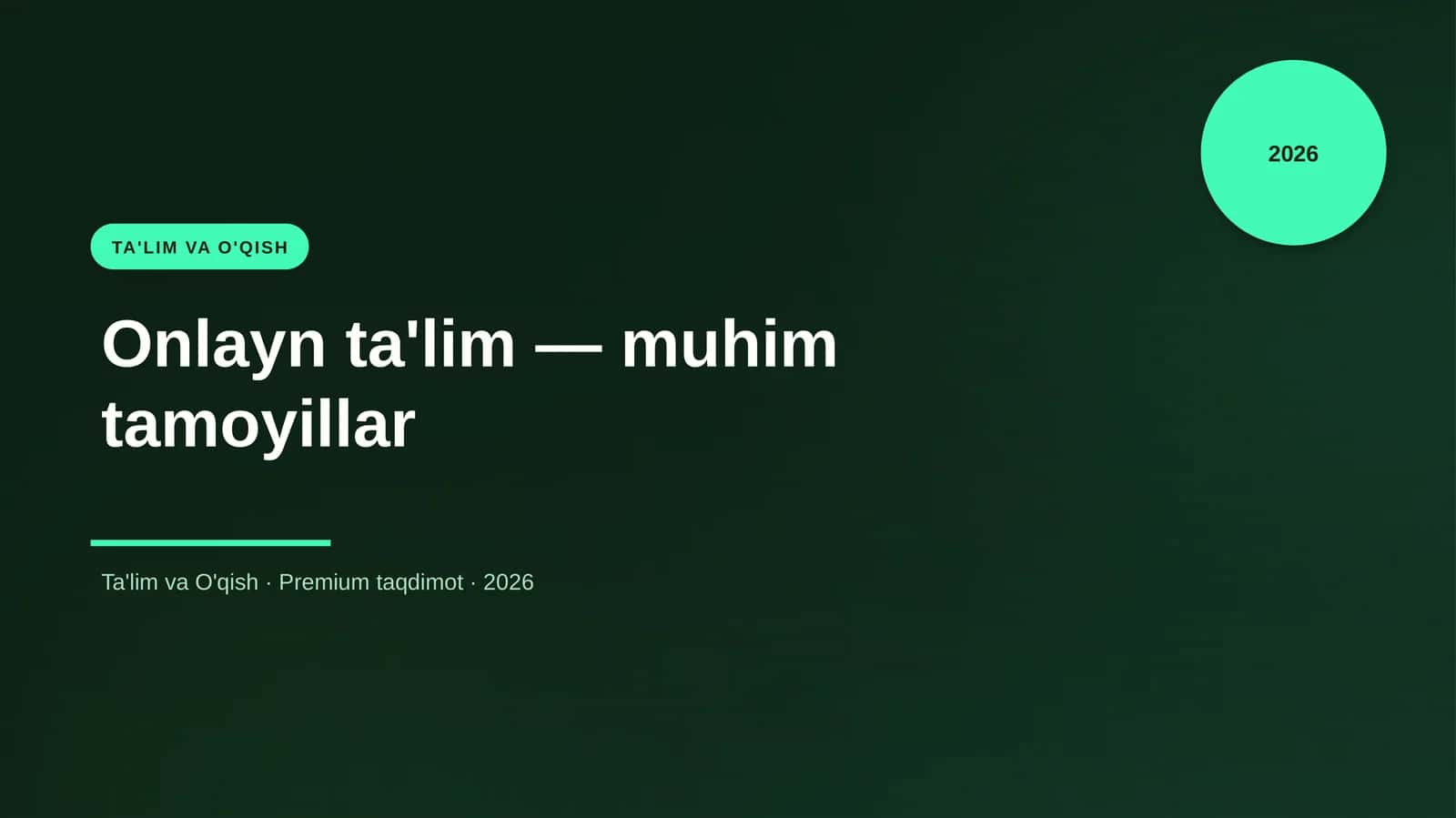 Onlayn ta'lim — muhim tamoyillar 1