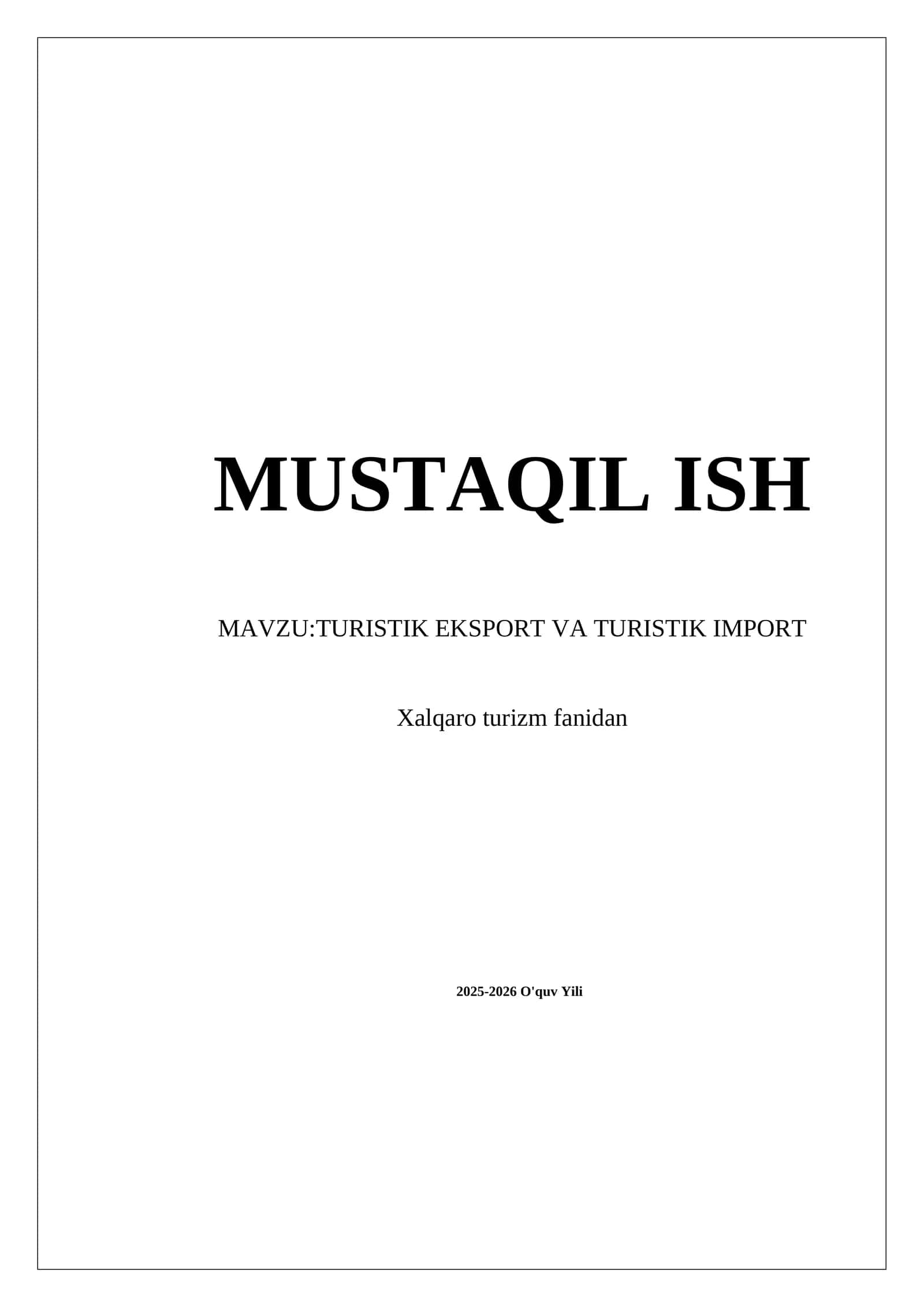 Turistik Eksport 1