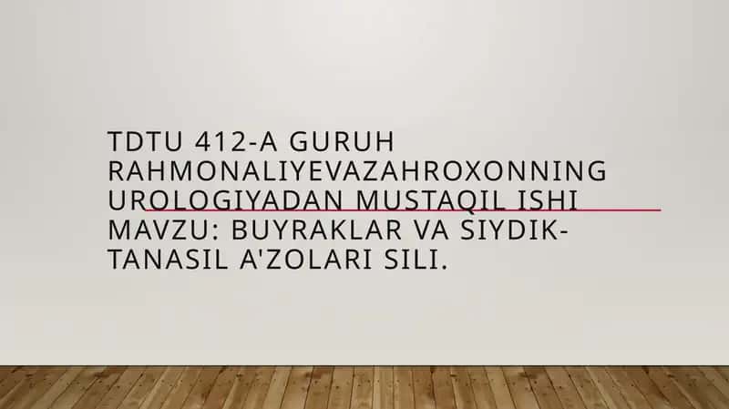 Siydik-tanosil tizimi 1