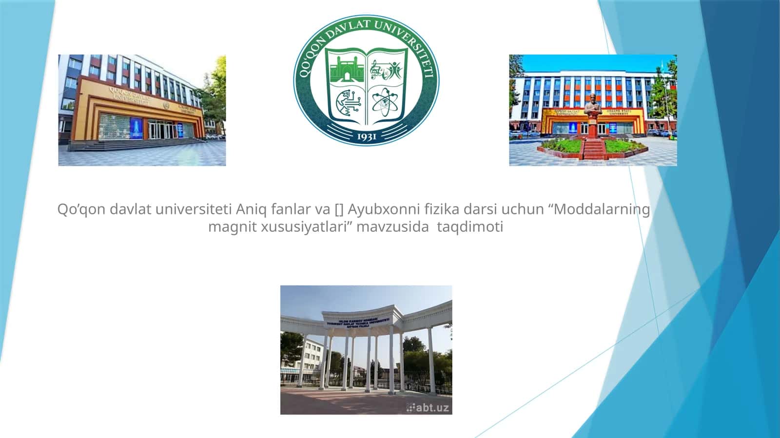 Moddalarning magnit xususiyatlari 1