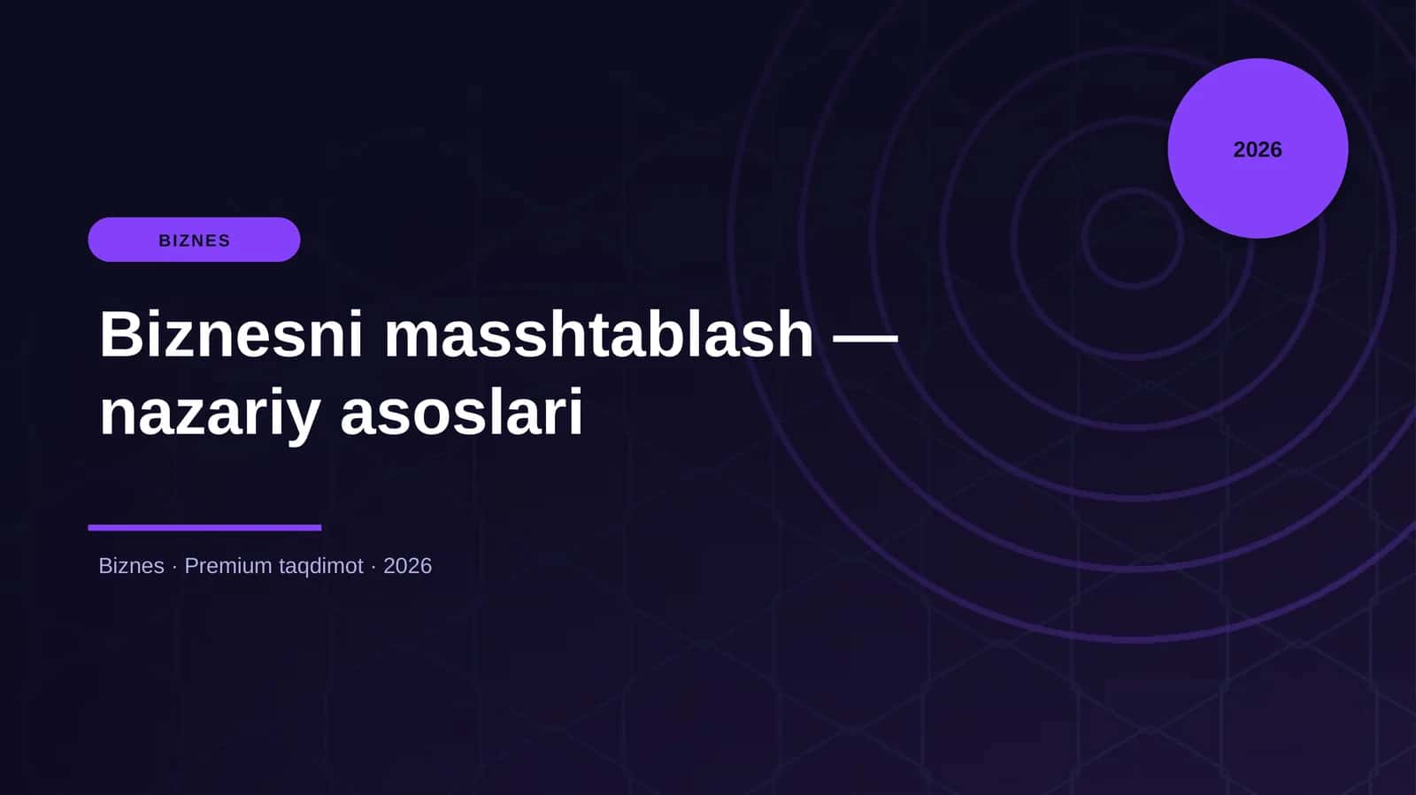 Biznesni masshtablash — nazariy asoslari 1