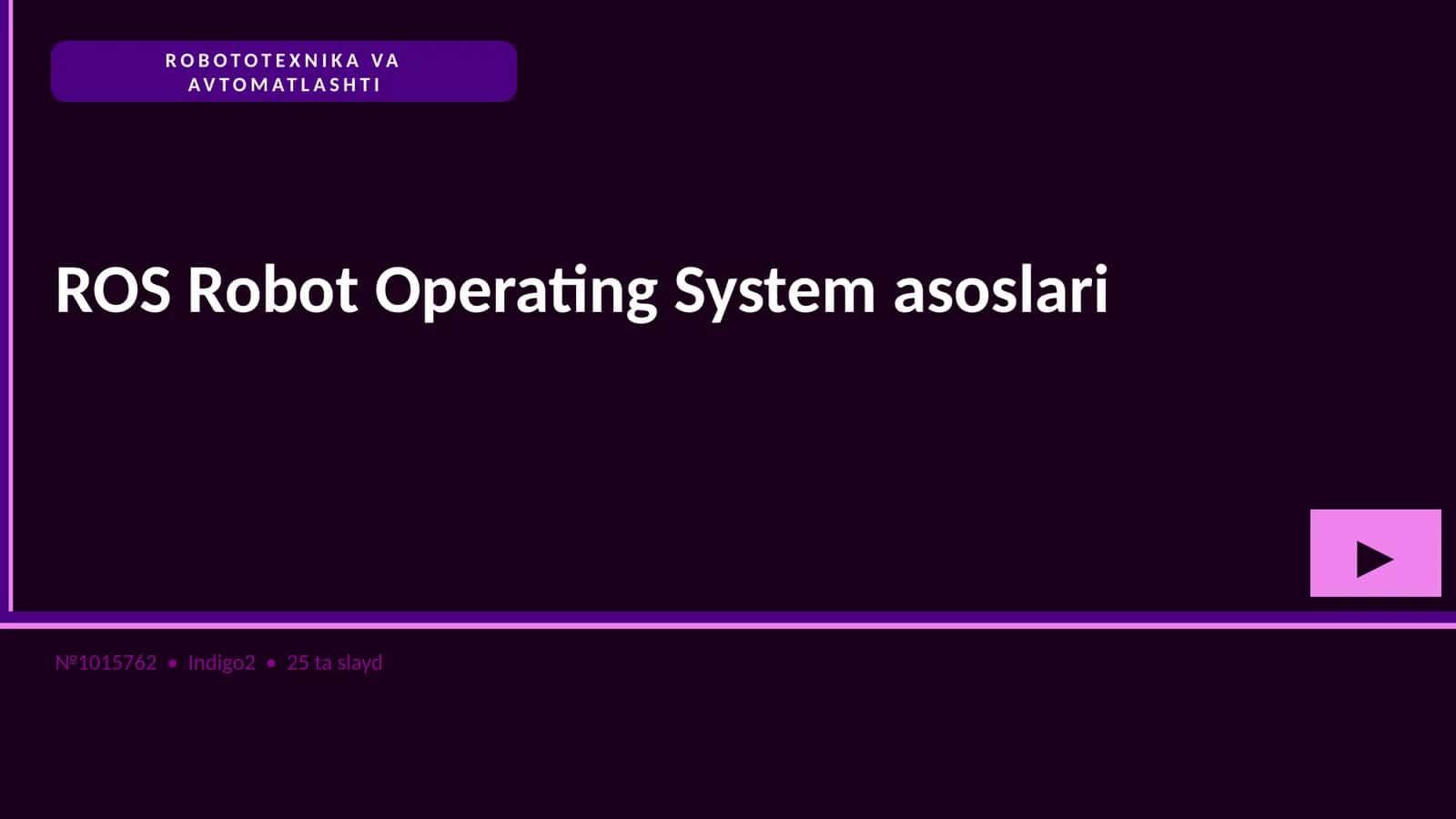 ROS Robot Operating System asoslari 1