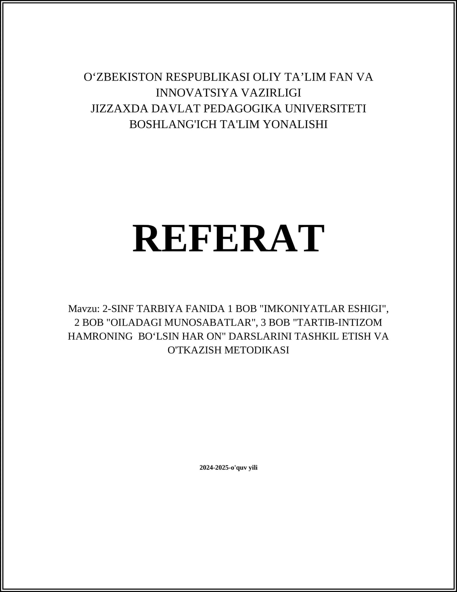 "Imkoniyatlar Eshigi" dasturi 1