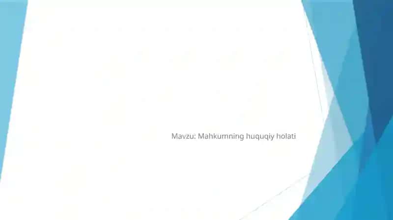 Mahkumning huquqiy holati 1