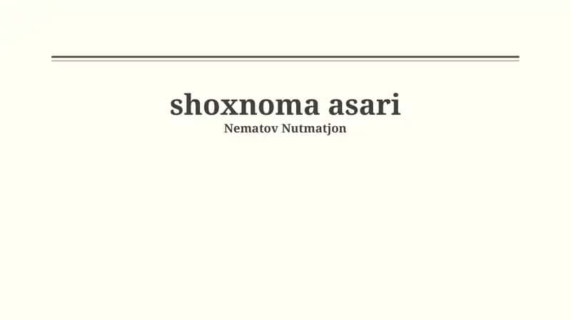 Shoxnoma asari 1