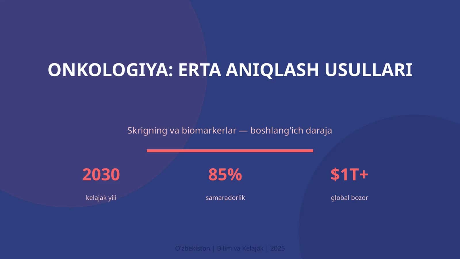 ONKOLOGIYA: ERTA ANIQLASH USULLARI 1