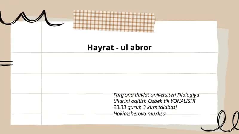Hayrat - ul abror 1