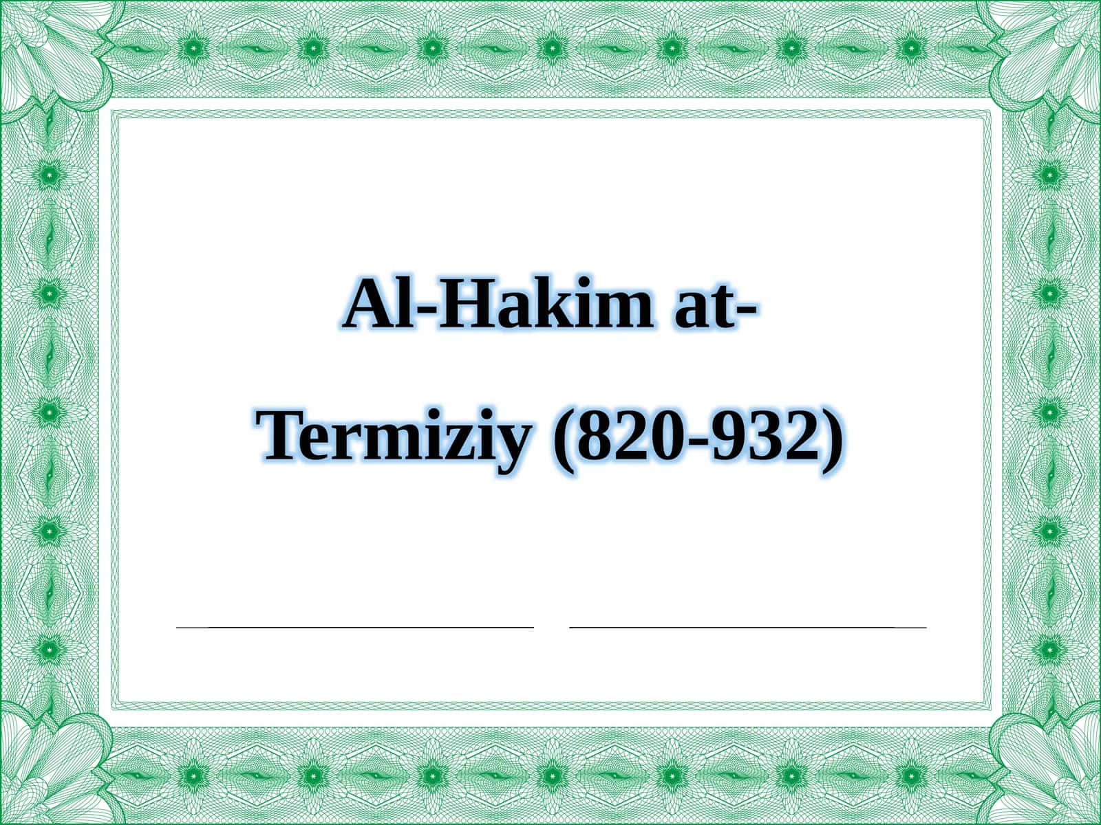 Al-Hakim at-Termiziy 1