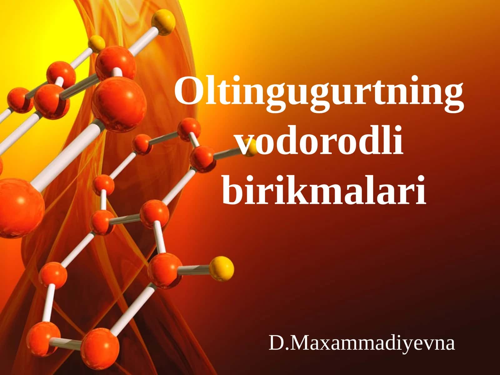Oltingugurtning vodorodli birikmalari 1
