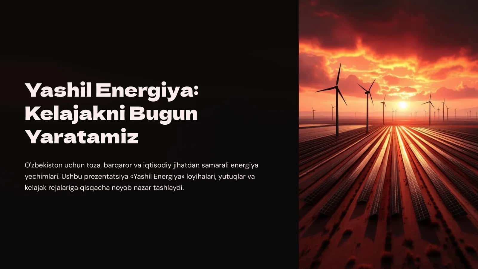 Yashil Energiya: Kelajakni Bugun Yaratamiz 1