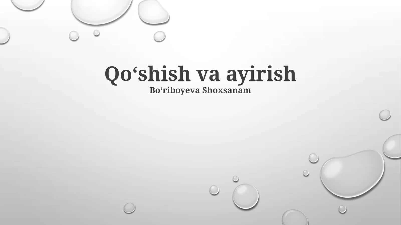Qoʻshish va ayirish 1