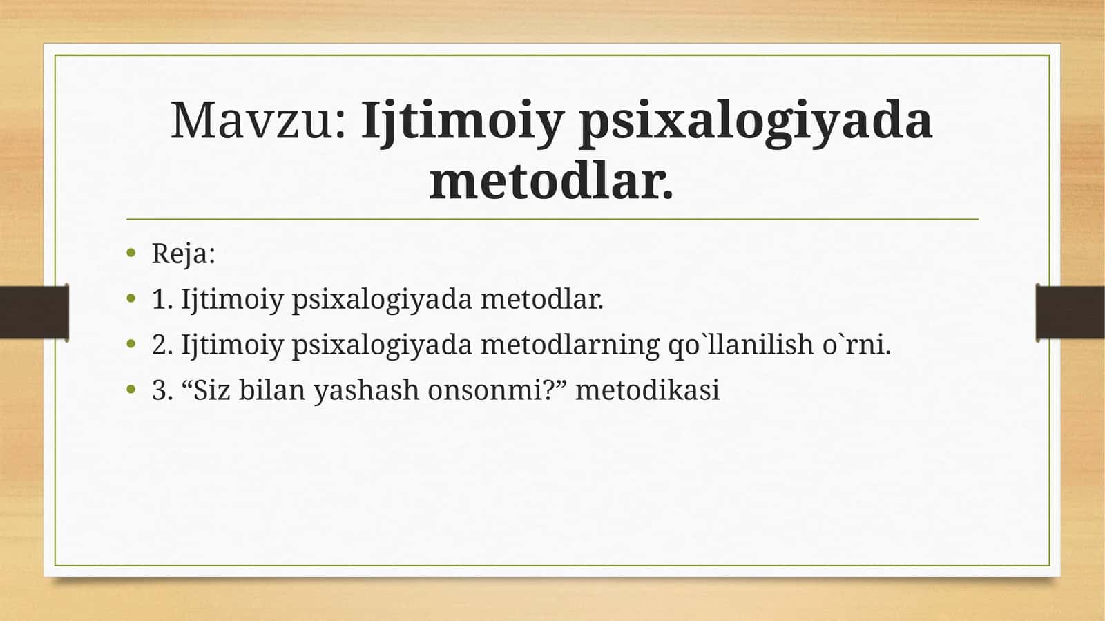 Ijtimoiypsihologiyada metodlar 1