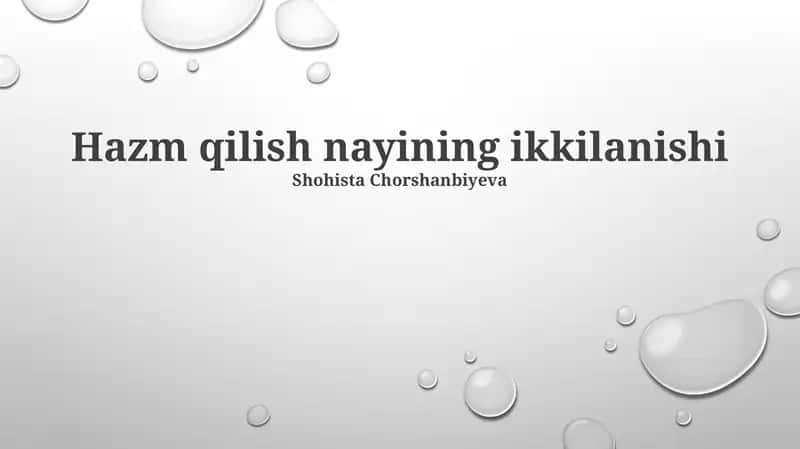 Hazm qilish nayining ikkilanishi 1
