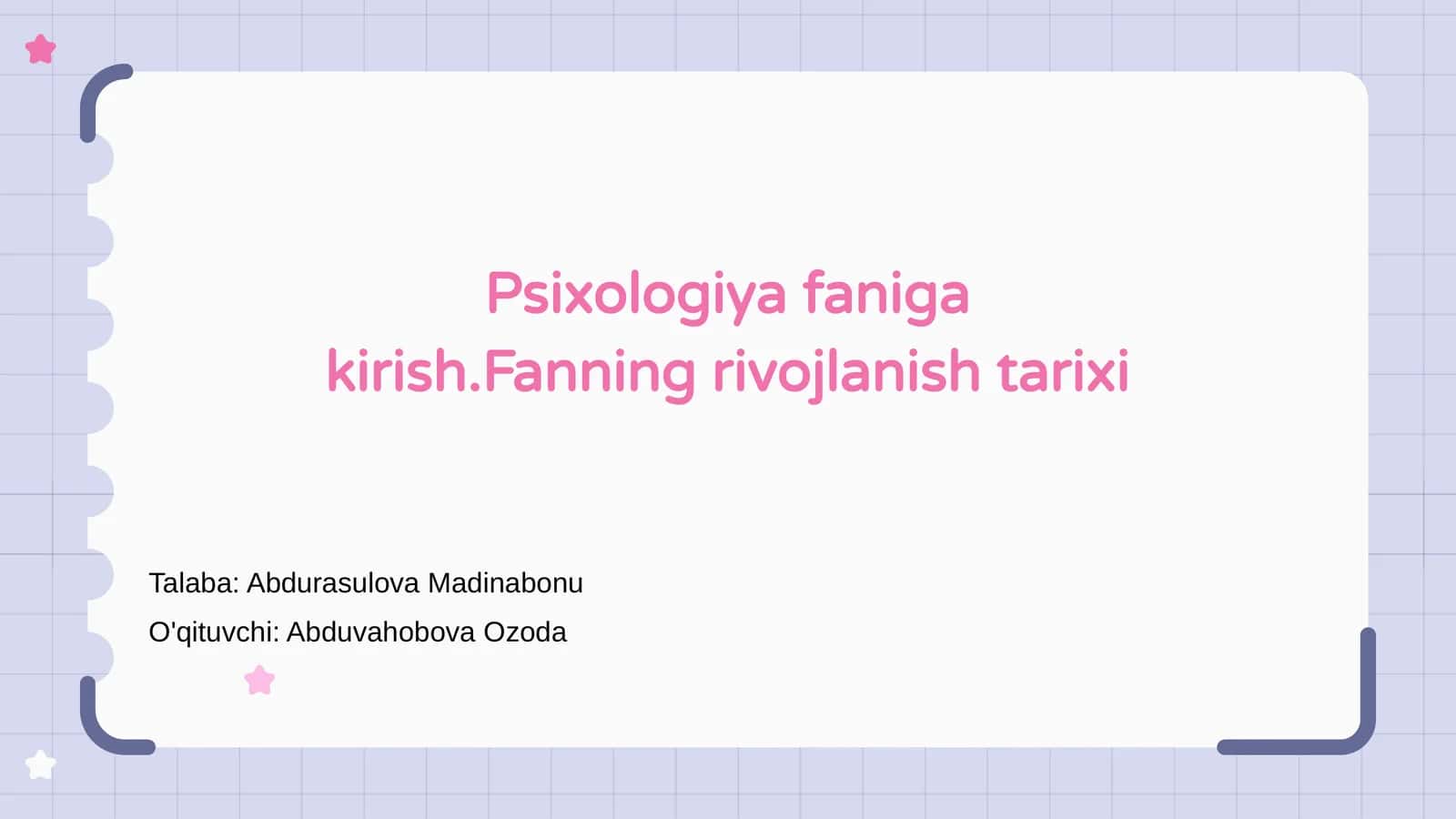 Psixologiya faniga kirish.Fanning rivojlanish tarixi 1