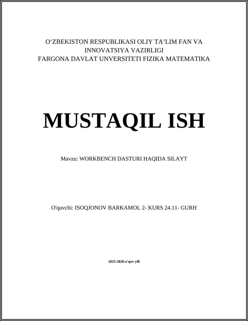 WORKBENCH DASTURI HAQIDA SILAYT 1