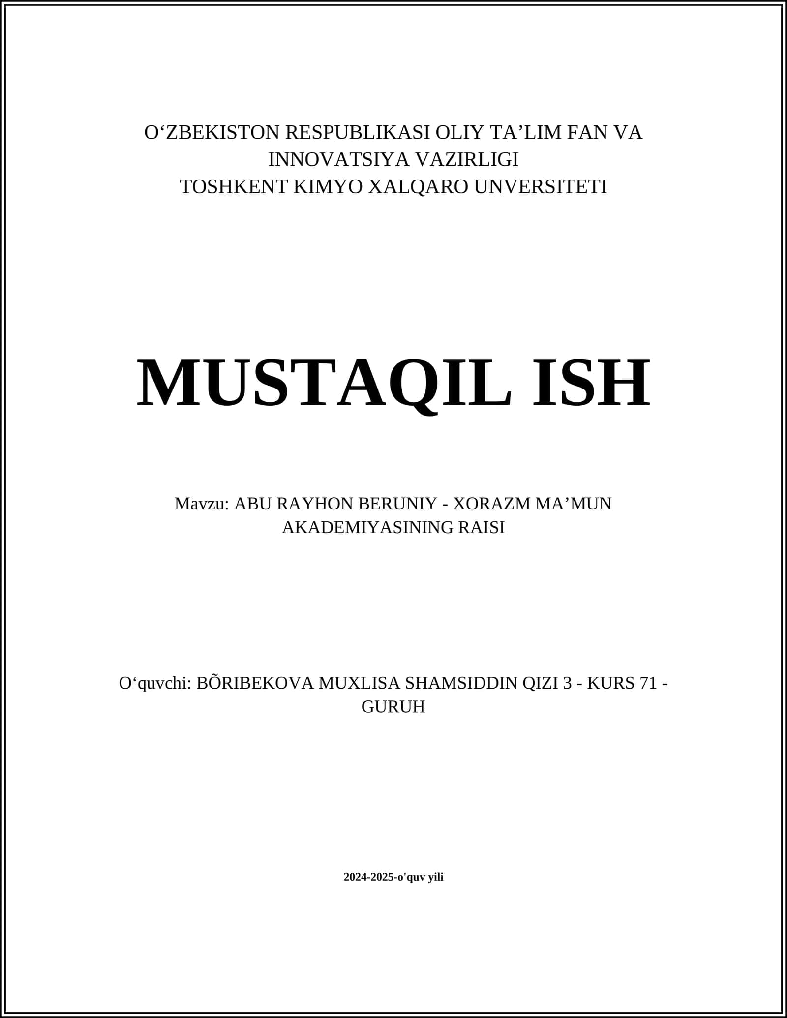Abu Rayhon Beruniy - Xorazm Maʼmun Akademiyasining Raisi 1