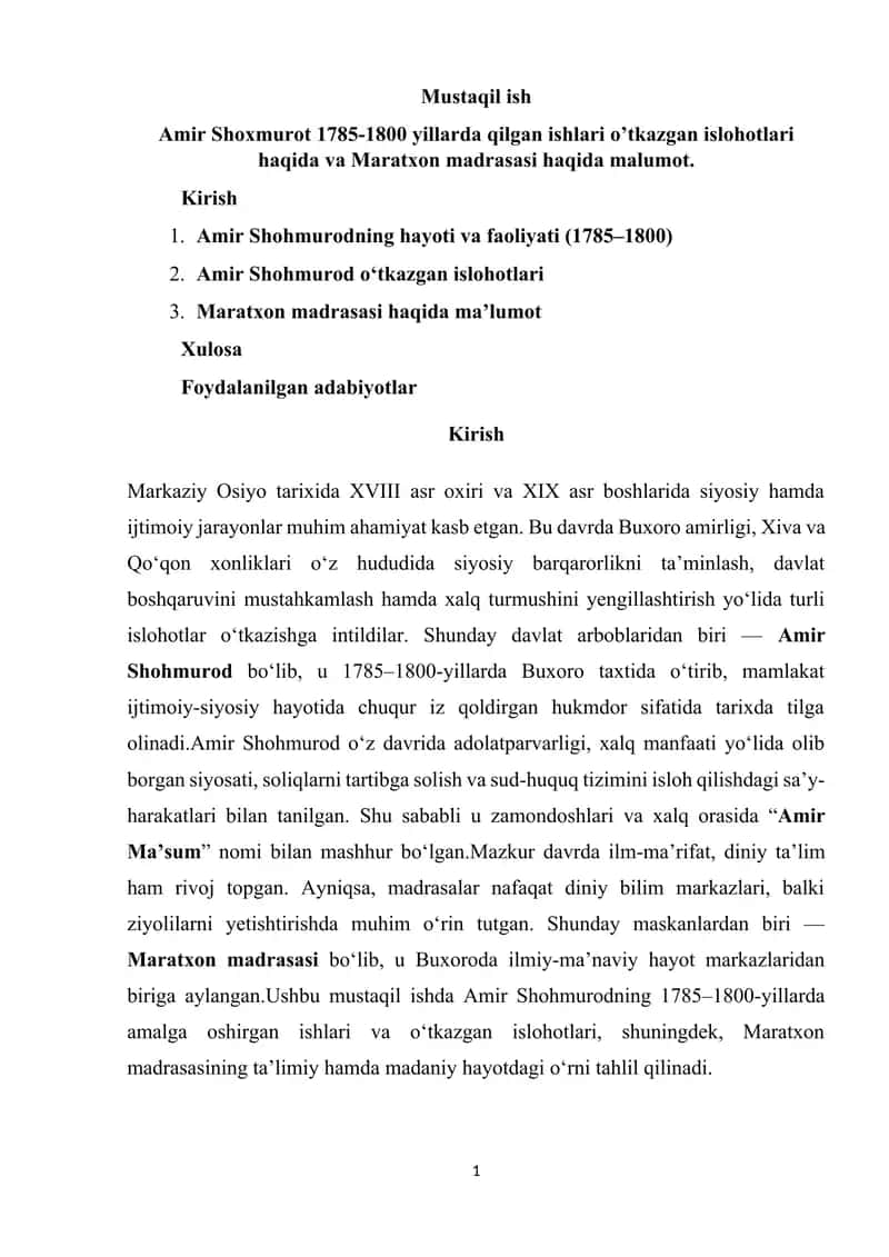 Maratxon madrasasi haqida malumot 1