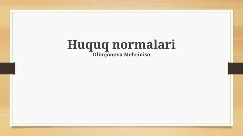 Huquq normalari 1